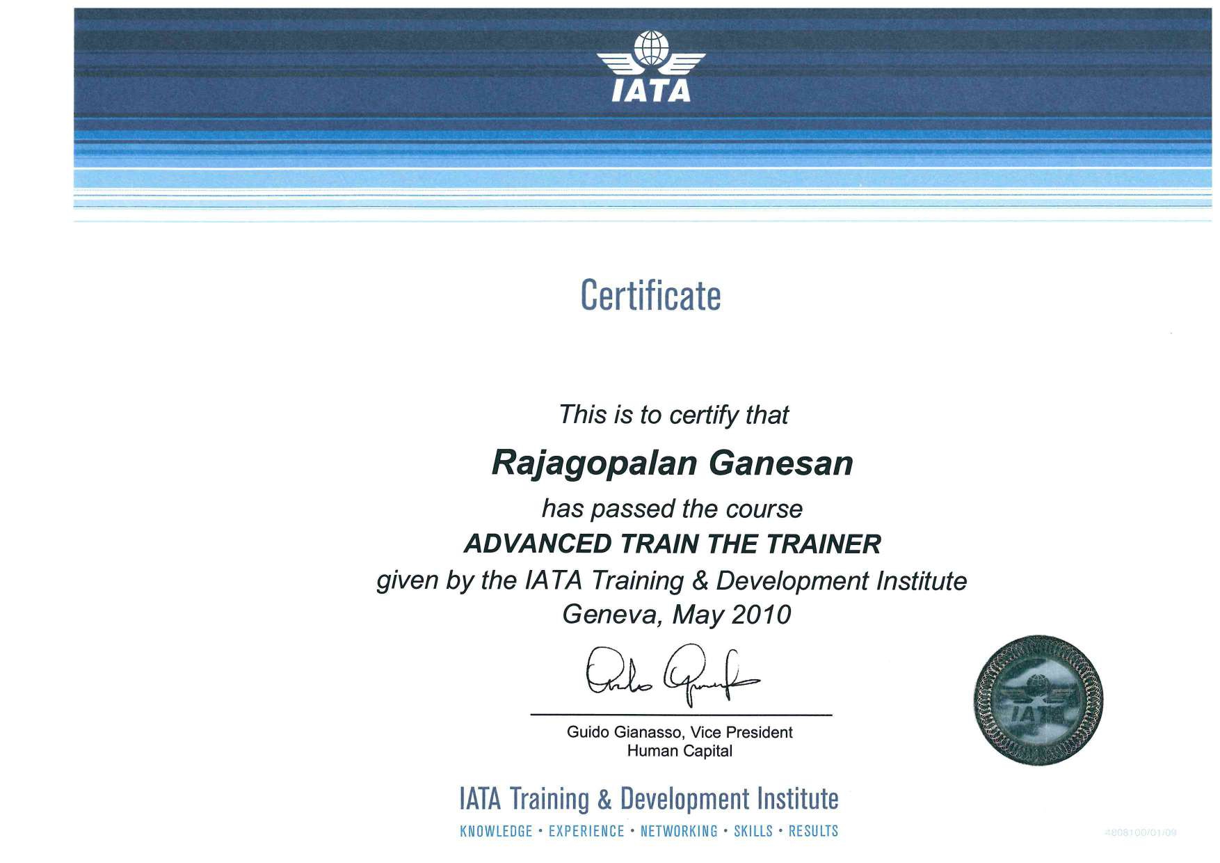 Advanced Train The Trainer Certificate Page 0001