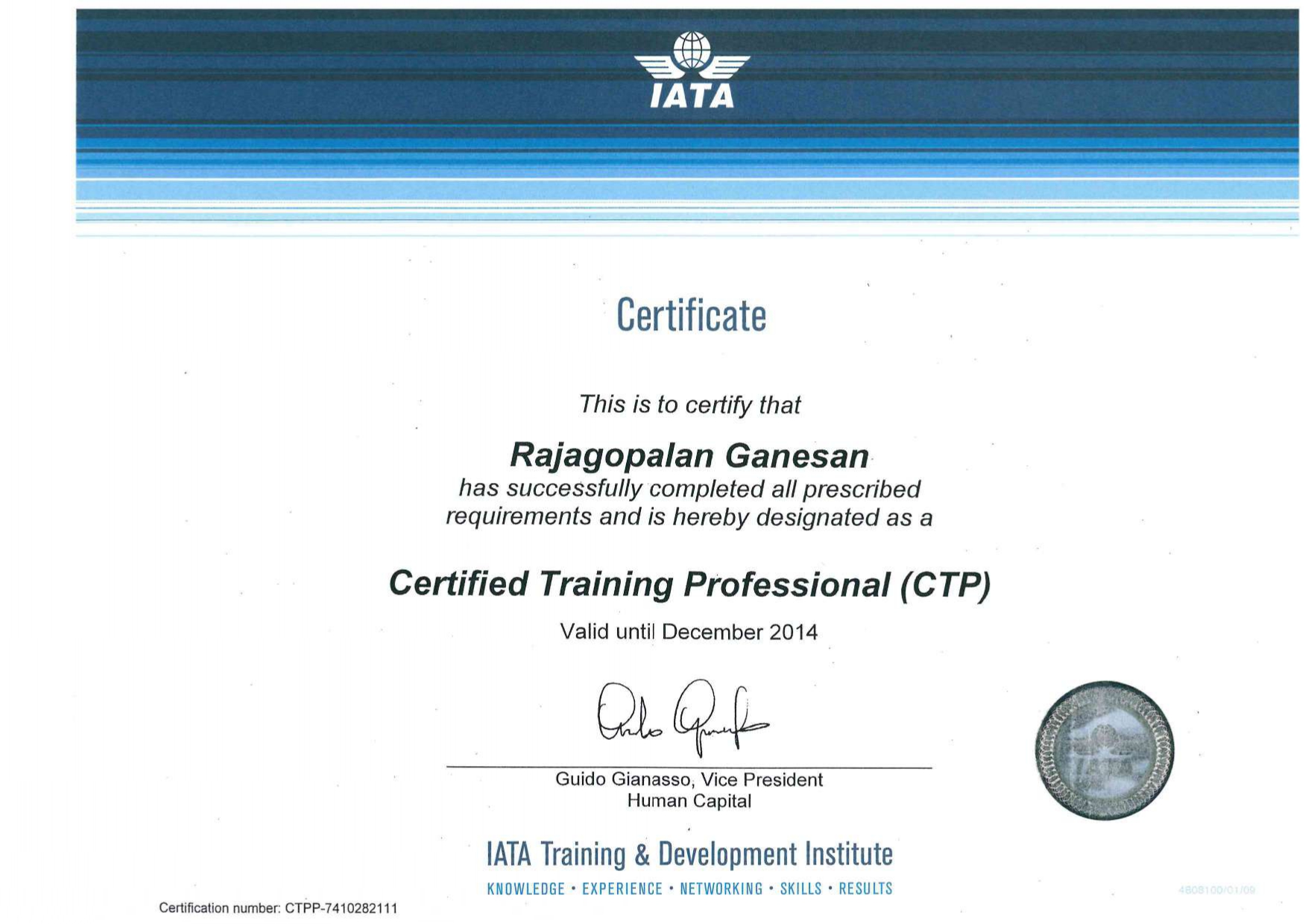 Advanced Train The Trainer Certificate Page 0002